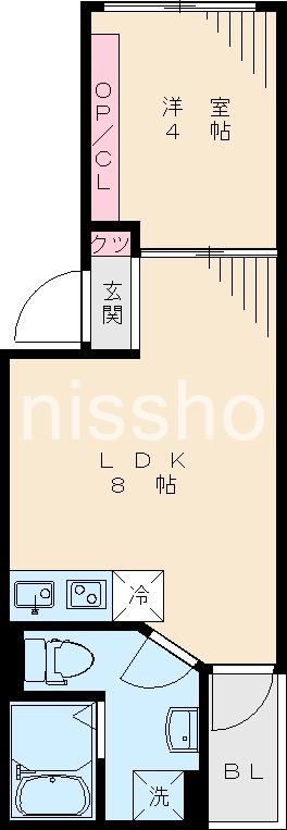ラ キューブ新宿(1LDK/2階)の間取り写真