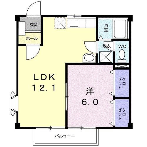 ロジュマンⅠ(1LDK/2階)の間取り写真
