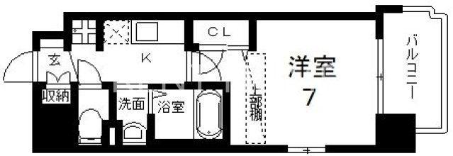 LUXE布施東(1K/2階)の間取り写真