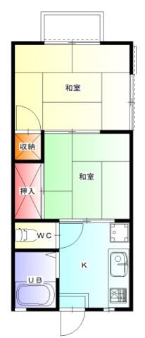 土居アパート(2K/2階)の間取り写真