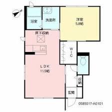 パークフロント樹A棟(1LDK/1階)の間取り写真