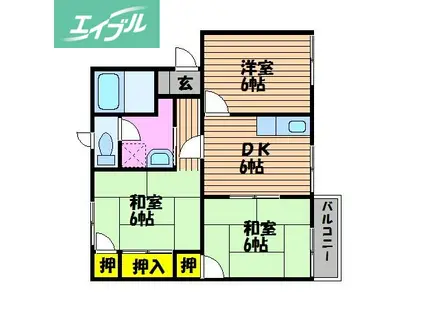 メゾングロワール II(3DK/2階)の間取り写真