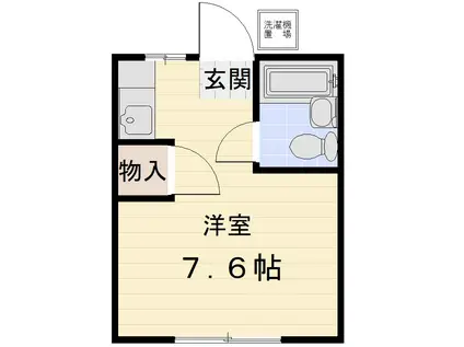 N-ONE(ワンルーム/1階)の間取り写真