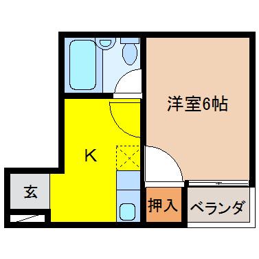 セサミ小泉(1K/4階)の間取り写真