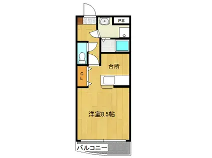 WINDOM首藤(ワンルーム/1階)の間取り写真