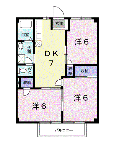 サンメゾン太子(3DK/2階)の間取り写真