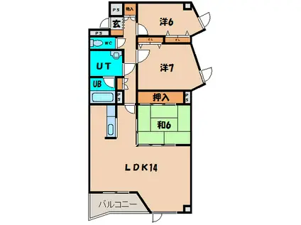 メゾンパティオ富岡(3LDK/4階)の間取り写真