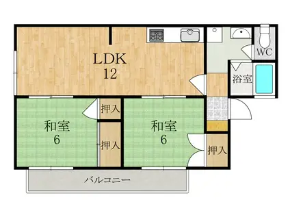 パストラルハイム(2LDK/2階)の間取り写真