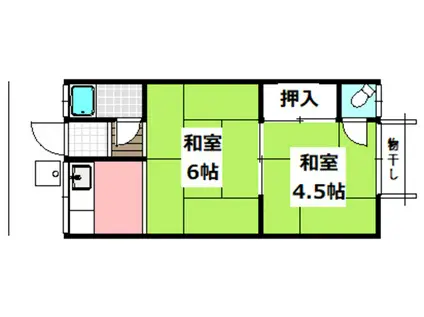 総持寺文化(2K/2階)の間取り写真