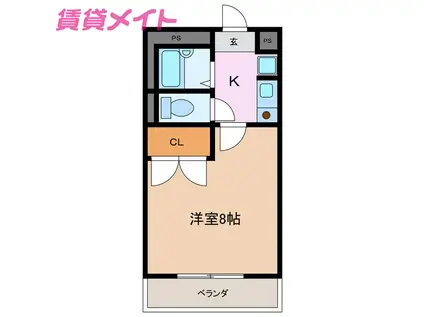 グランハイツ日野(1K/2階)の間取り写真