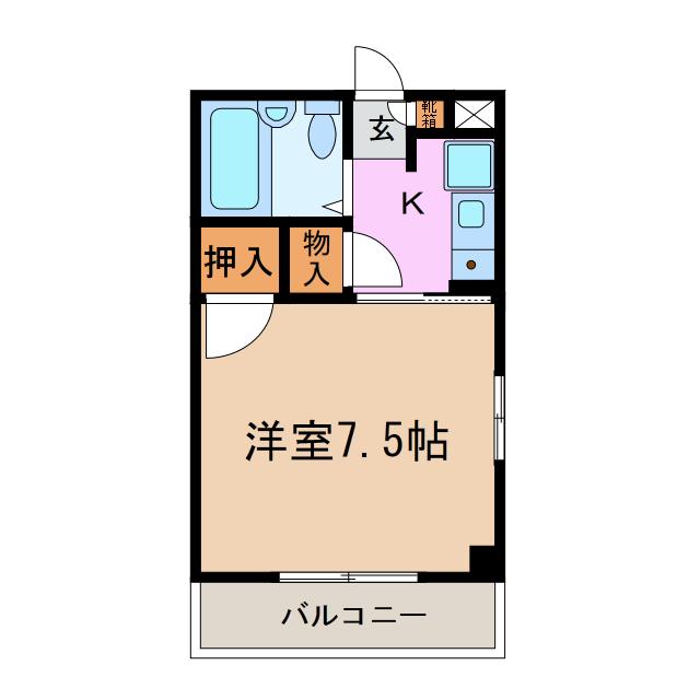 ピュアササキ(1K/2階)の間取り写真