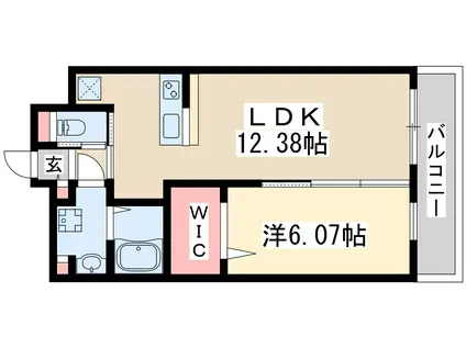 プレジオ三国アジアン(1LDK/4階)の間取り写真