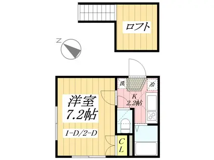 ウェブルームUNIVERSITY(1K/1階)の間取り写真