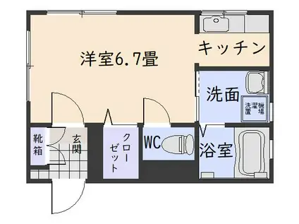 グリーンパール武(1K/1階)の間取り写真