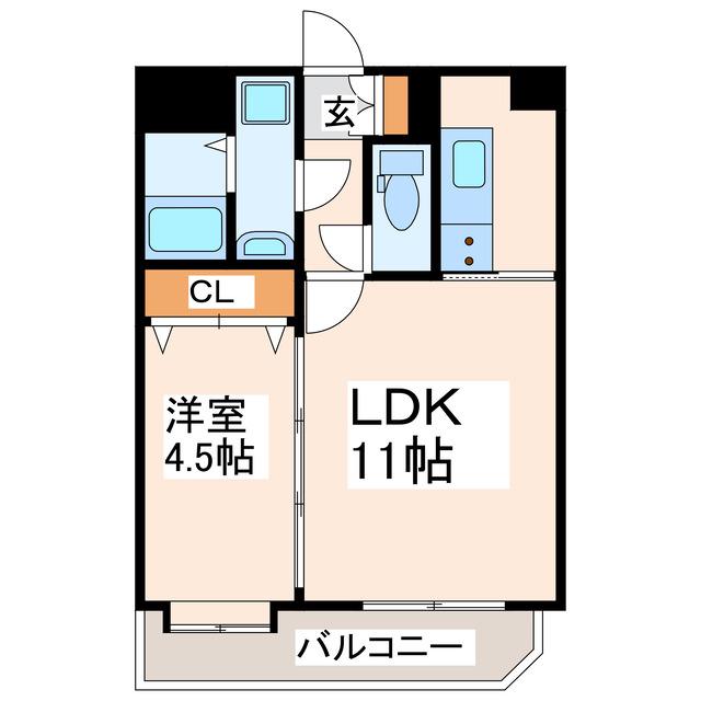 PATIO長嶺南(1LDK/2階)の間取り写真