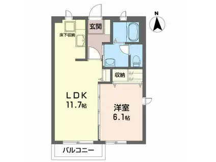 シャーメゾン・葵(1LDK/1階)の間取り写真