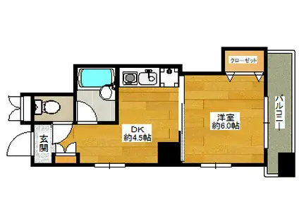 ウエストサイド江坂(1DK/5階)の間取り写真