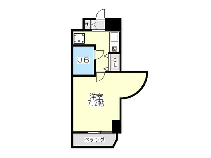 デトム・ワン一条通(1K/6階)の間取り写真