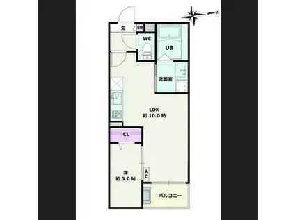 JACK KINJOI(1LDK/1階)の間取り写真