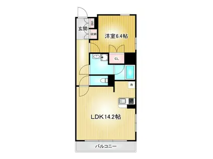 レジディア久屋大通II(1LDK/6階)の間取り写真