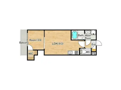 ジーメゾン大和郡山パックス(1LDK/3階)の間取り写真