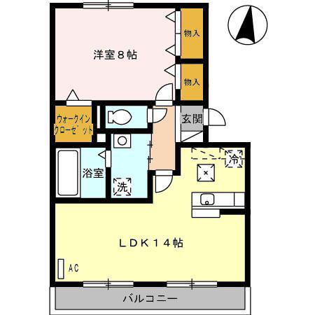 Rルミエール(1LDK/1階)の間取り写真