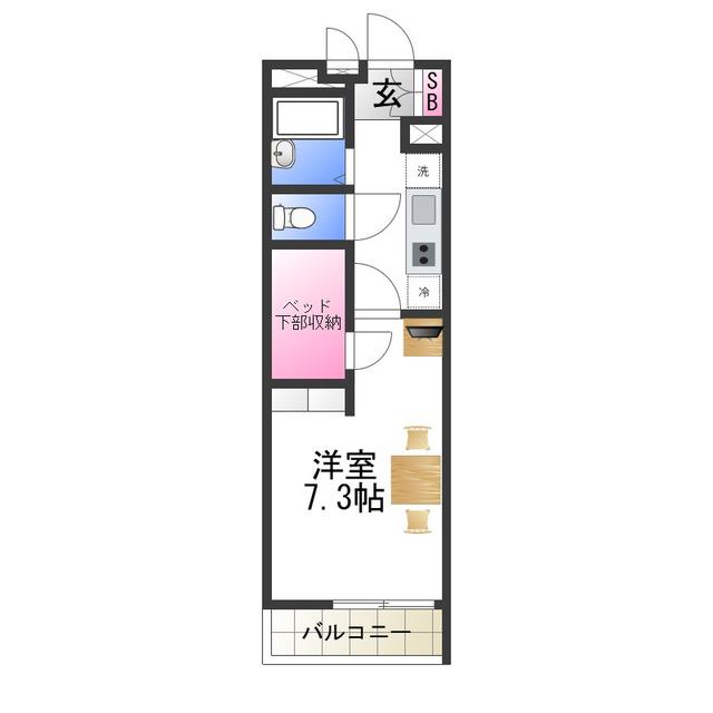 レオパレス安住(1K/2階)の間取り写真