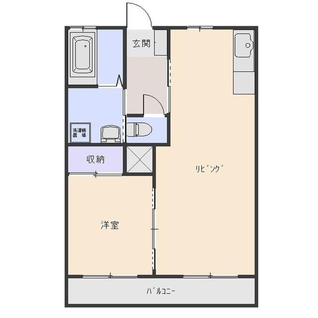 レクセルオナイC(1LDK/1階)の間取り写真