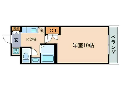 RACOOND3(1K/2階)の間取り写真