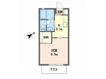 エル・コート(1K/1階)の間取り写真