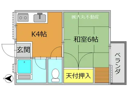 シティハイム綾瀬(1K/2階)の間取り写真