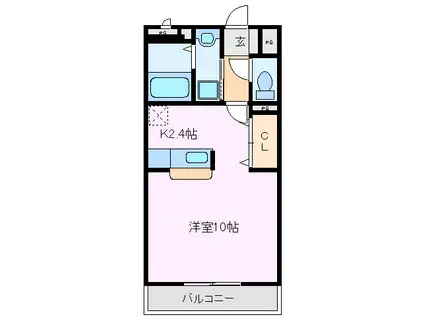 サクシード三日市(1K/2階)の間取り写真