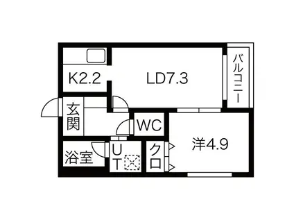 プランドール大地(1LDK/3階)の間取り写真