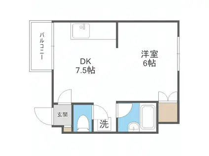 アレイ18(1DK/2階)の間取り写真