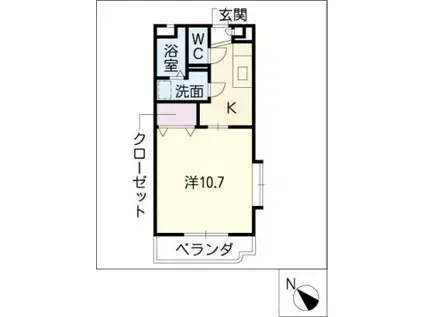 ルミエールハイム24(1K/3階)の間取り写真