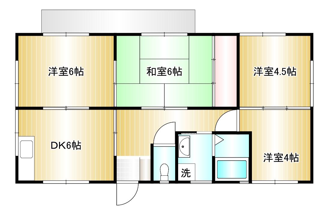 コーポみやび(3SDK/1階)の間取り写真