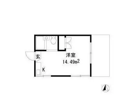 ロフティ・ティムール(ワンルーム/1階)の間取り写真