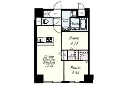 MYS CASETTA KURUME(2LDK/2階)の間取り写真