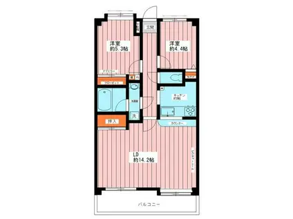 サンパーク我孫子駅前(2LDK/7階)の間取り写真