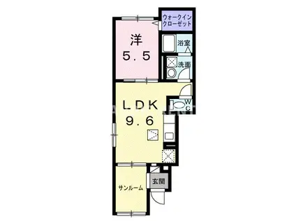 グレイスメゾン(1LDK/1階)の間取り写真