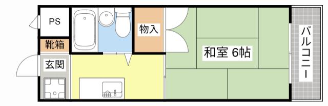 サンハイツ峯(1K/1階)の間取り写真