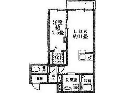 サンスクミ(1LDK/3階)の間取り写真