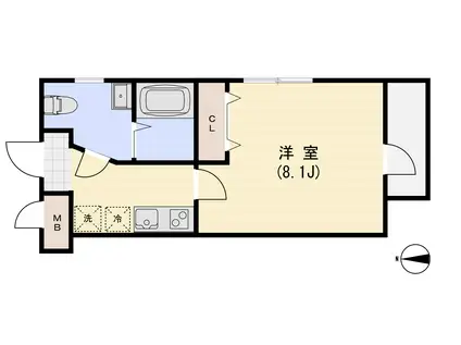 プロスペリティ(1K/4階)の間取り写真