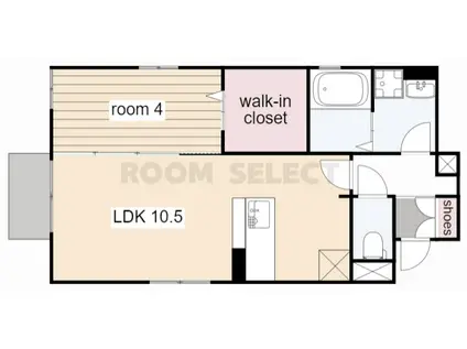 テラスびわ(1LDK/1階)の間取り写真