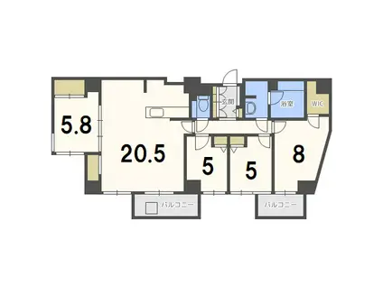 プランドール福住(4LDK/8階)の間取り写真