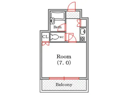 ルミナス難波(1K/3階)の間取り写真