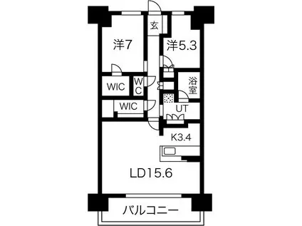 大阪ベイレジデンス(2SLDK/12階)の間取り写真
