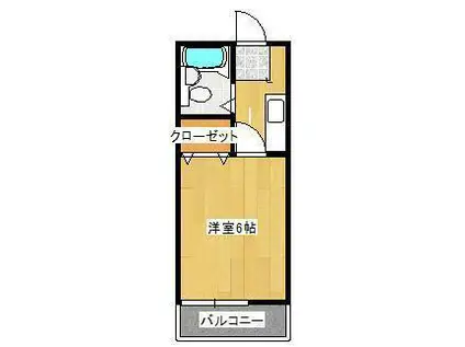 レインボーハイツ(1K/1階)の間取り写真