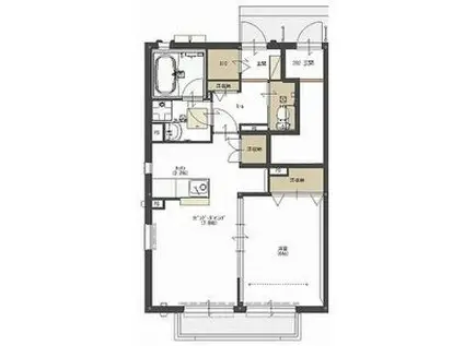 RE.TSURUTA B(1LDK/1階)の間取り写真