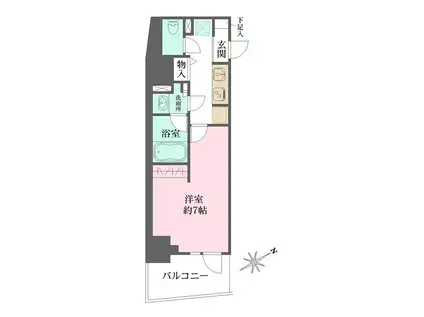 N-FLATS三ノ輪(1K/3階)の間取り写真